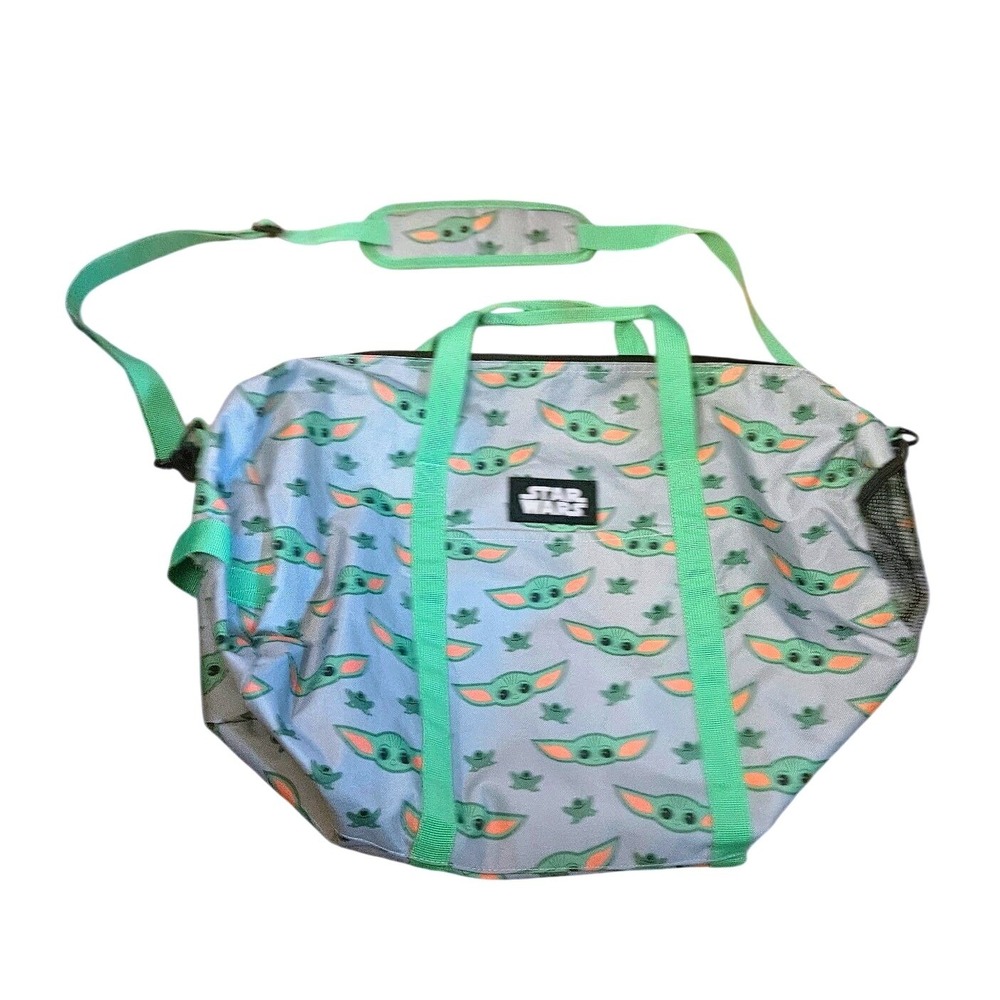 Star Wars Grogu The Child Baby Yoda Duffel Bag Grey Mint Green Travel Gym Bag